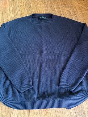 Merokeety Dark Grey Textured Crewneck Sweater - Women